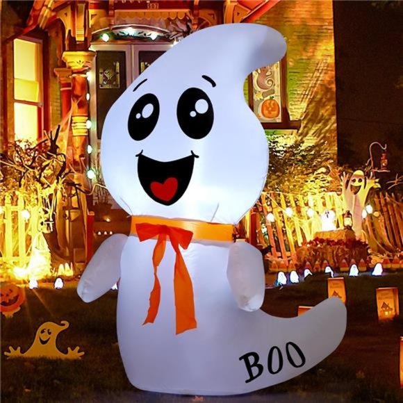 4 FT Halloween Inflatable Cute Ghost Outdoor Decorations Blow Up Yard Ghost - Picture 3 of 6